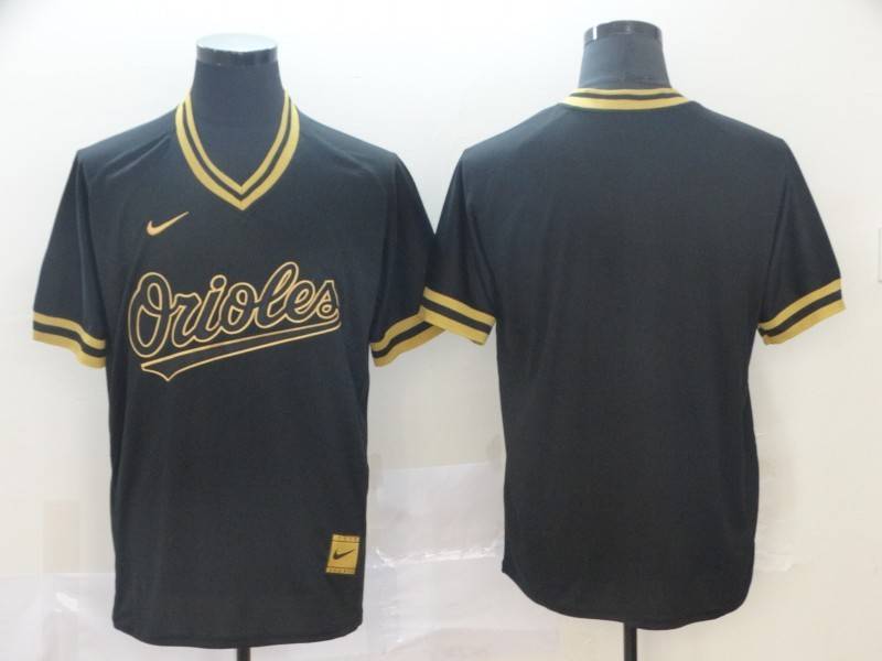 Baltimore Orioles Black Gold Retro MLB Jersey