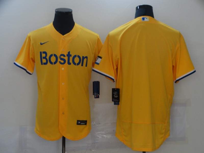 Boston Red Sox Yellow Elite MLB Jersey