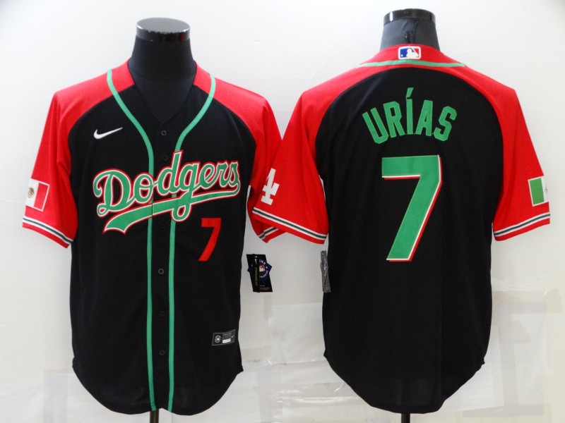 Los Angeles Dodgers Black Green MLB Jersey 02