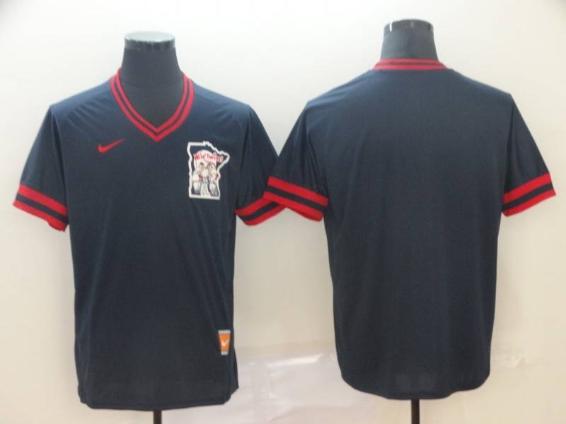 Minnesota Twins Dark Blue Retro MLB Jersey
