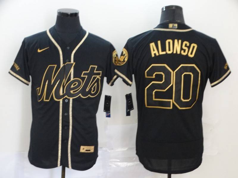 New York Mets Black Gold Elite MLB Jersey