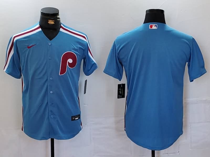 Philadelphia Phillies Light Blue Retro MLB Jersey