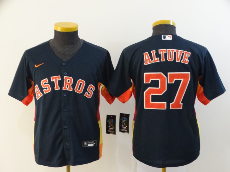 Kids Houston Astros ALTUVE #27 Dark Blue MLB Jersey