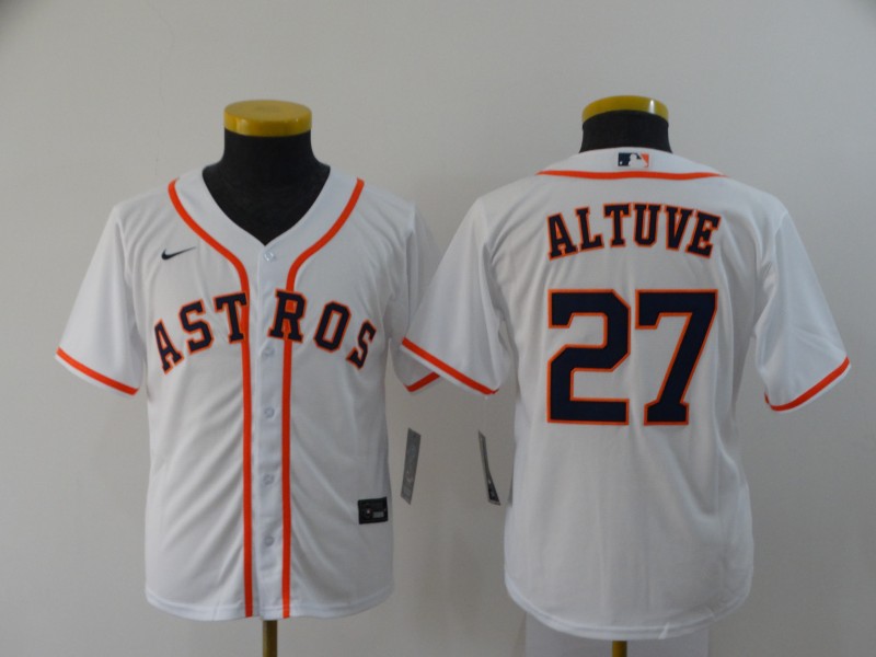 Kids Houston Astros ALTUVE #27 White MLB Jersey