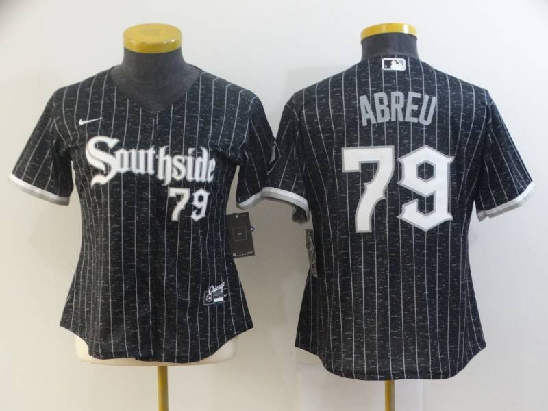 Chicago White Sox ABREU #79 Black Women MLB Jersey 02