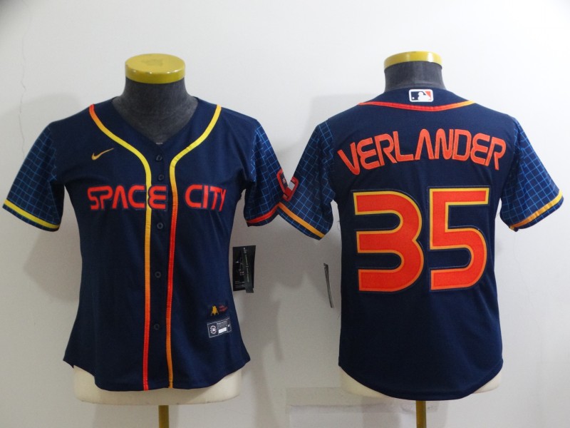 Houston Astros VERLANDER #35 Dark Blue Women MLB Jersey