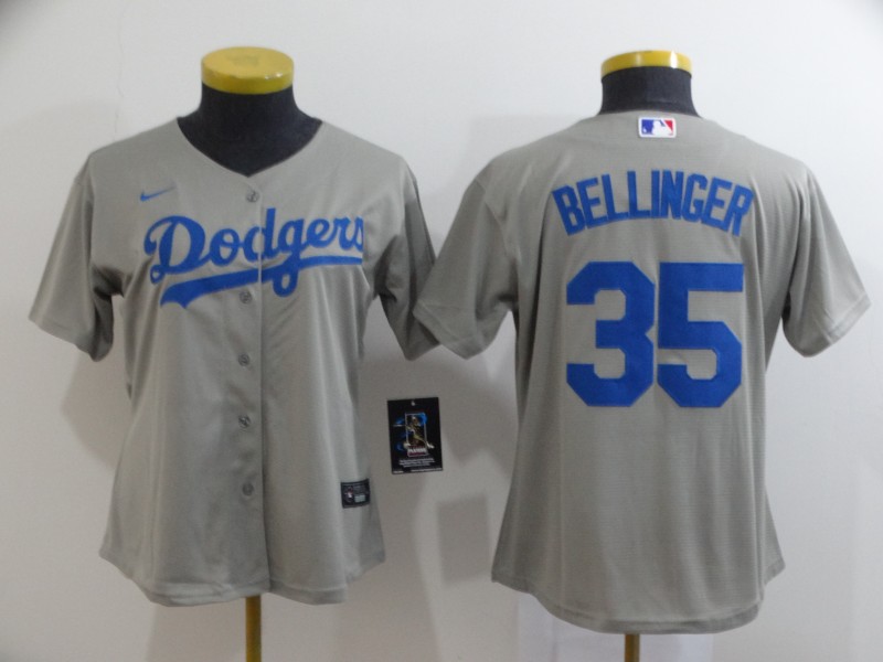 Los Angeles Dodgers BELLINGER #35 Grey Women MLB Jersey