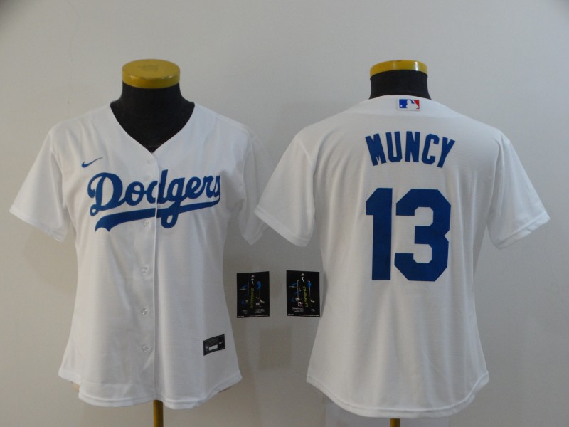 Los Angeles Dodgers MUNCY #13 White Women MLB Jersey