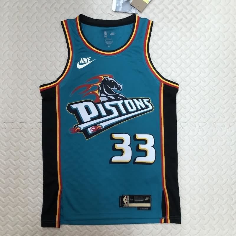 Detroit Pistons Green Classics Basketball Jersey (Hot Press)