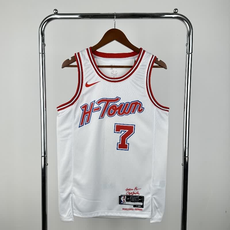 Houston Rockets 25/26 White City Basketball Jersey (Hot Press)