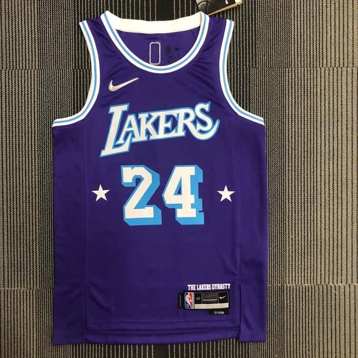 Los Angeles Lakers 21/22 Purple City Basketball Jersey (Hot Press)