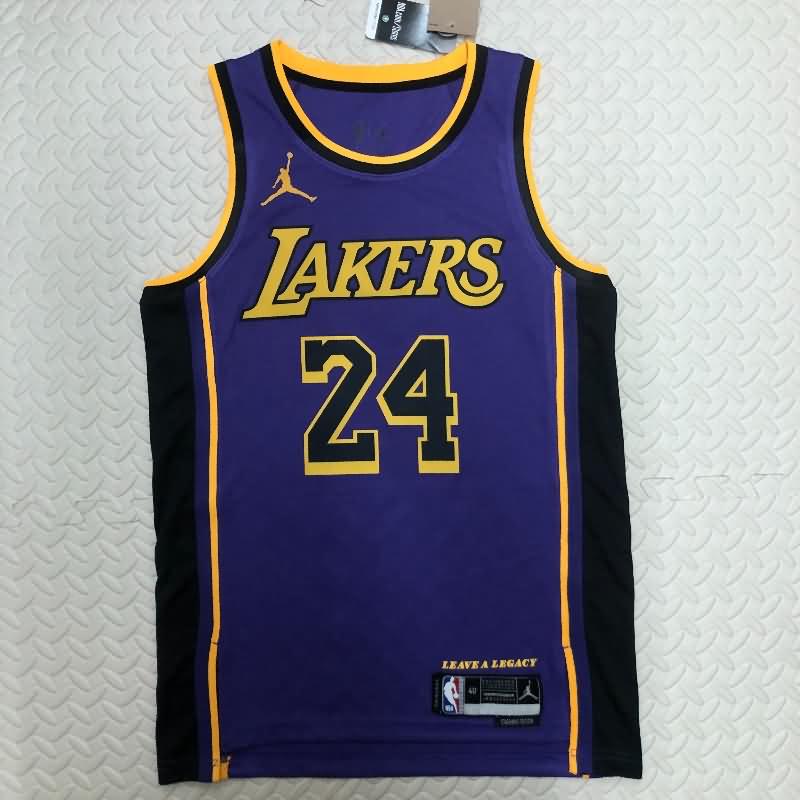 Los Angeles Lakers 22/23 Purple AJ Basketball Jersey (Hot Press)