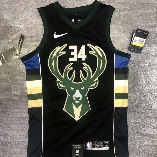 Milwaukee Bucks 2020 Black Basketball Jersey (Hot Press)