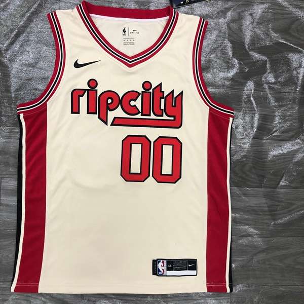 Portland Trail Blazers Cream Basketball Jersey (Hot Press)