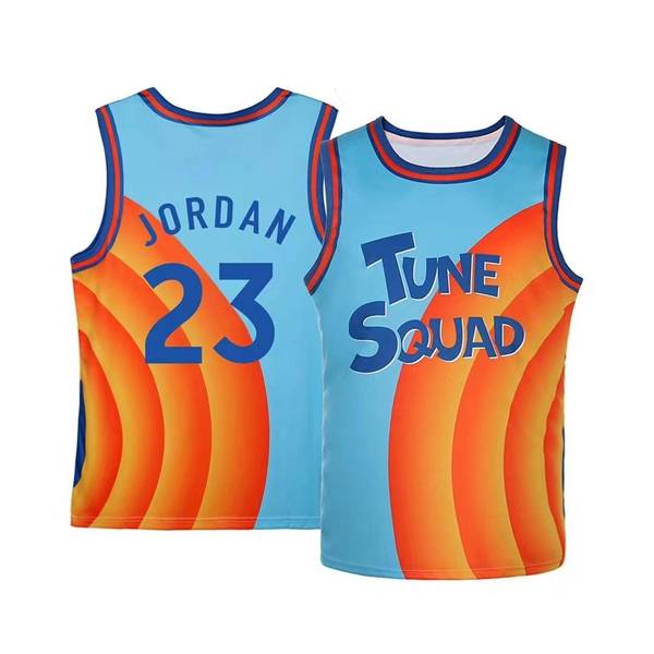 Movie Space Jam JORDAN #23 Blue Yellow Basketball Jersey (Stitched)