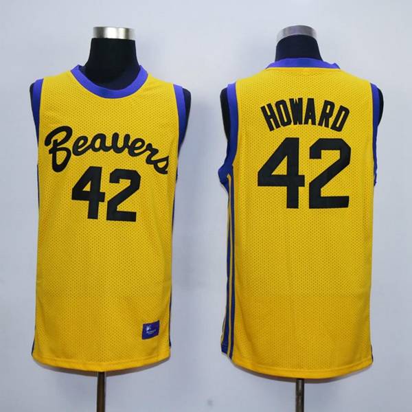 Movie HOWARD #42 Yellow Basketball Jersey (Stitched)