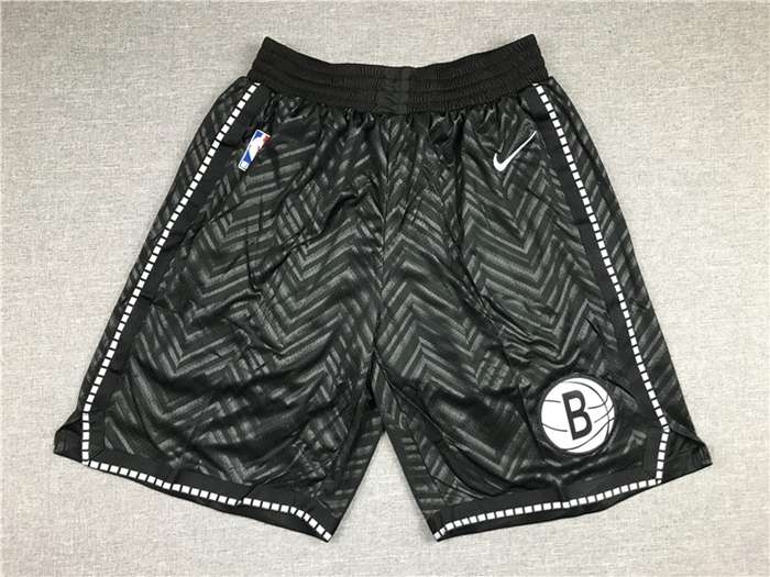 Brooklyn Nets Black Basketball Shorts 02