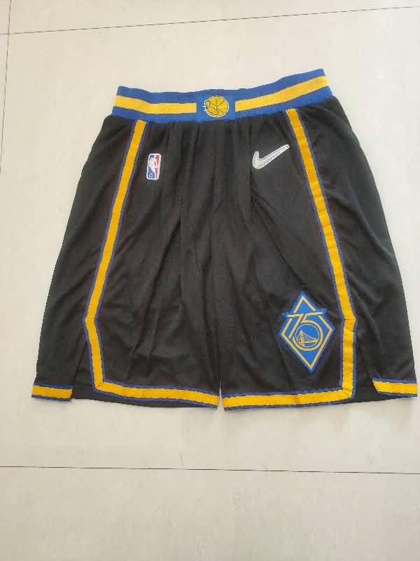 Golden State Warriors Black Basketball Shorts 02