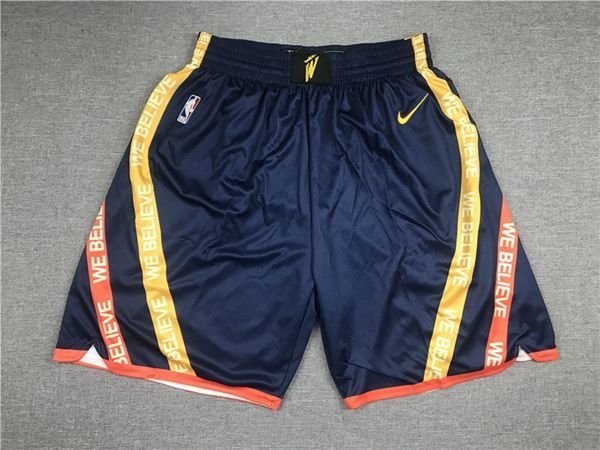 Golden State Warriors Dark Blue Basketball Shorts 03