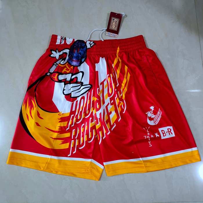 Houston Rockets Just Don Red Basketball Shorts 02