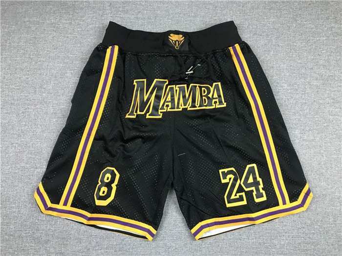 Los Angeles Lakers Just Don Black Basketball Shorts 06