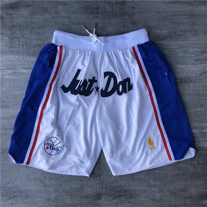 Philadelphia 76ers Just Don White Basketball Shorts 02