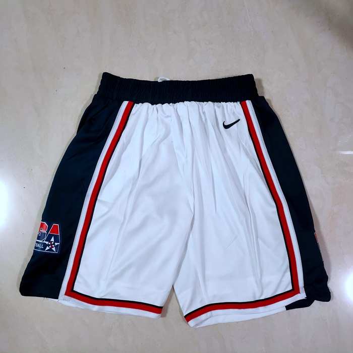 USA White Basketball Shorts 02