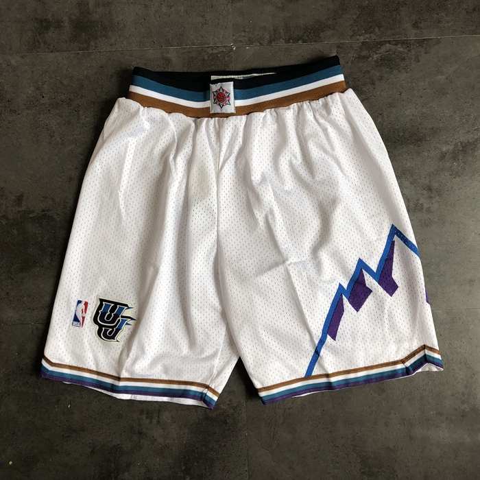 Utah Jazz White Classics Basketball Shorts