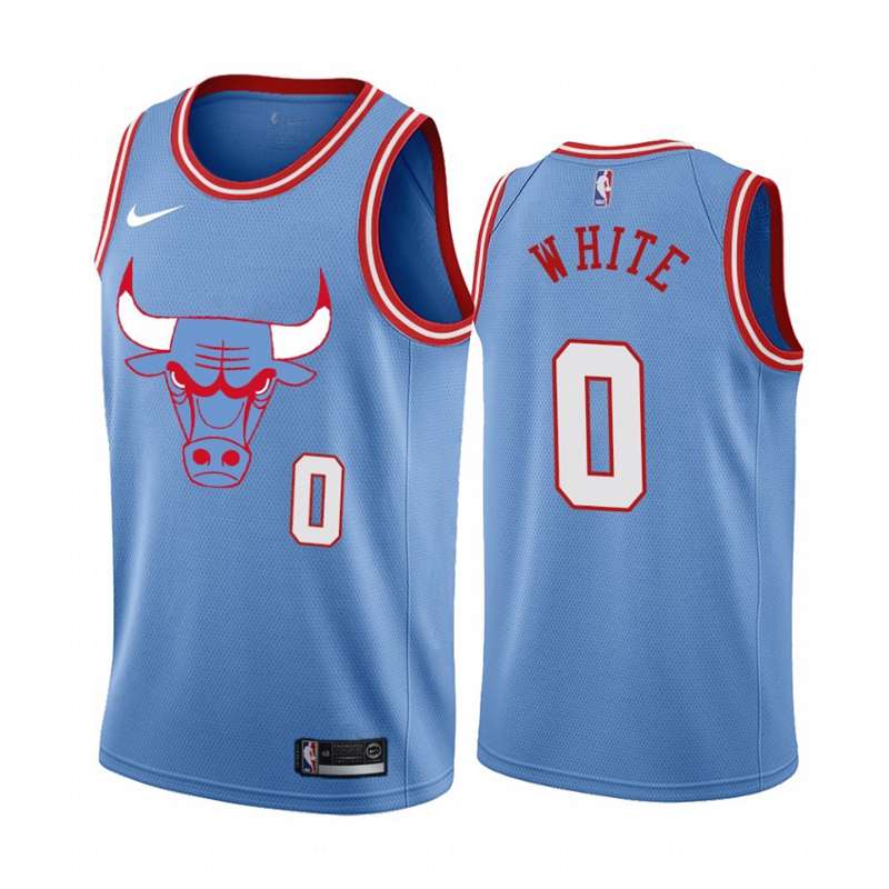 2020 Chicago Bulls WHITE #0 Blue City Basketball Jersey (Stitched)