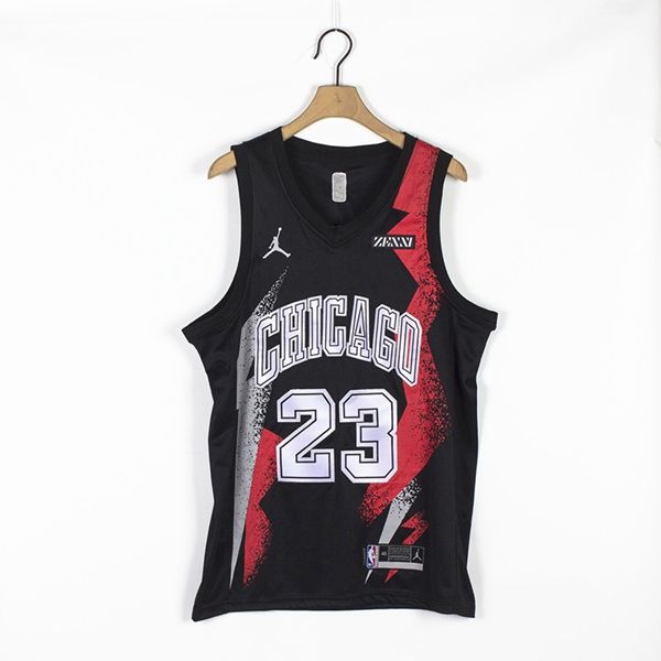 20/21 Chicago Bulls JORDAN #23 Black AJ Basketball Jersey (Stitched) 02