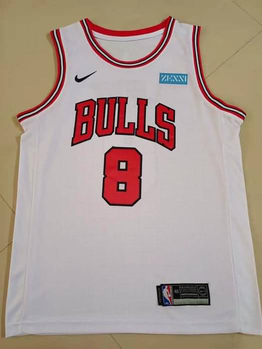 Chicago Bulls LAVINE #8 White Basketball Jersey (Stitched)