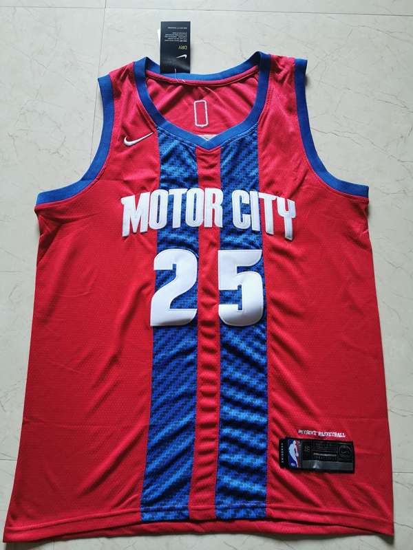 2020 Detroit Pistons ROSE #25 Red City Basketball Jersey (Stitched)