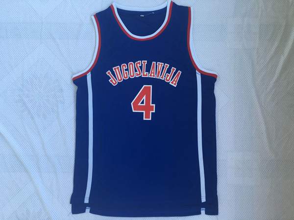 Yugoslavia PETROVIC #4 Blue Basketball Jersey (Stitched)