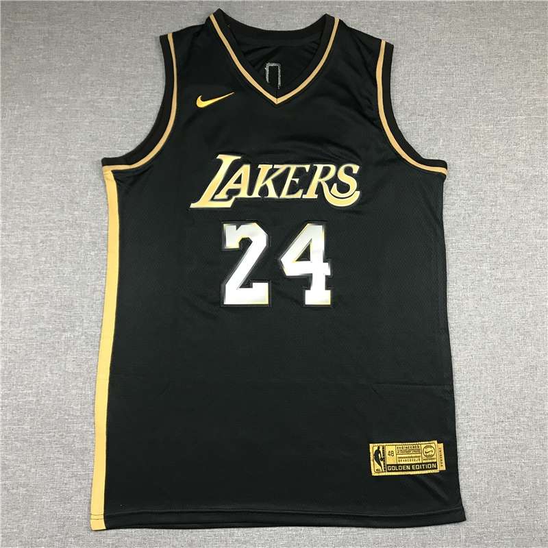 20/21 Los Angeles Lakers BRYANT #24 Black Gold Basketball Jersey (Stitched)