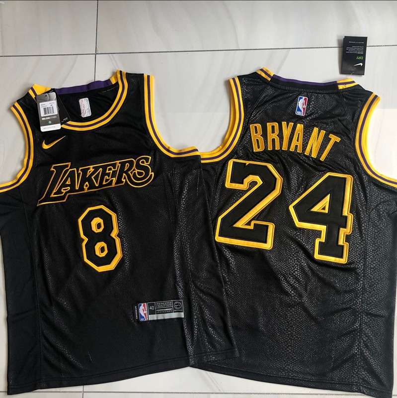 2020 Los Angeles Lakers BRYANT #8 #24 Black City Basketball Jersey (Closely Stitched)