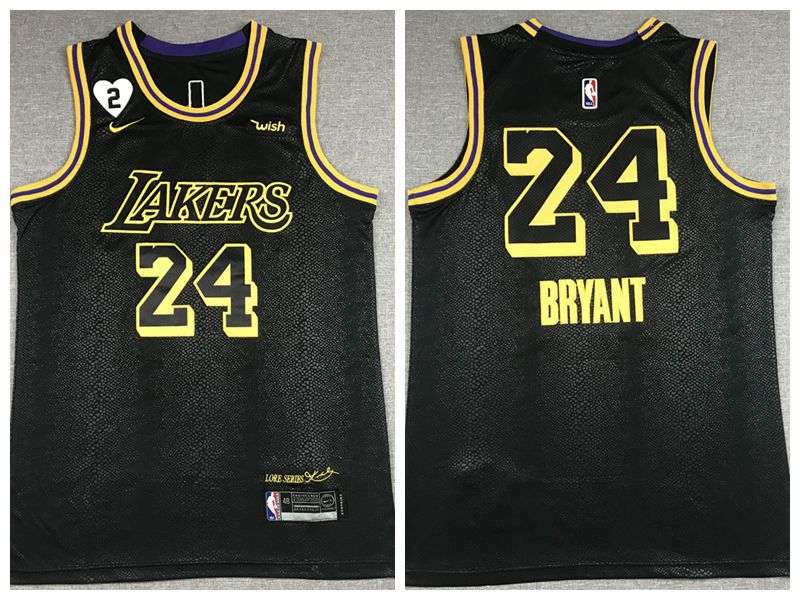 2020 Los Angeles Lakers BRYANT #24 Black City Basketball Jersey 02 (Stitched)