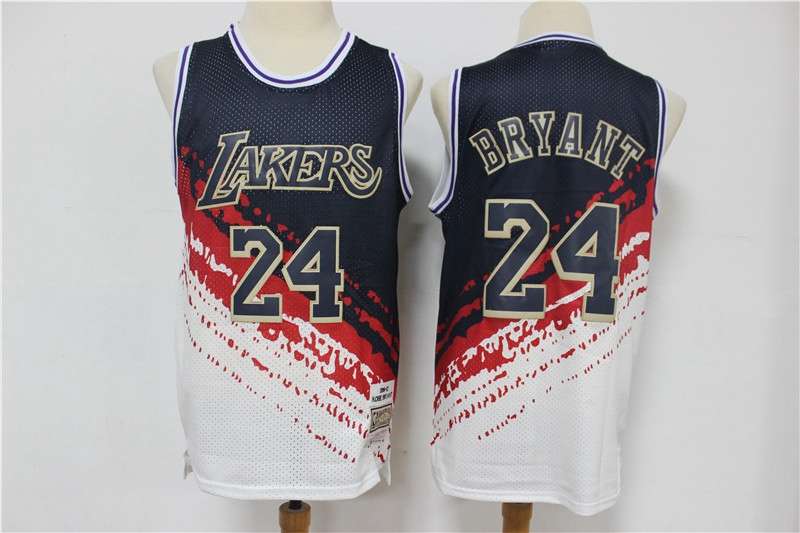 1996/97 Los Angeles Lakers BRYANT #24 Black White Classics Basketball Jersey (Stitched)