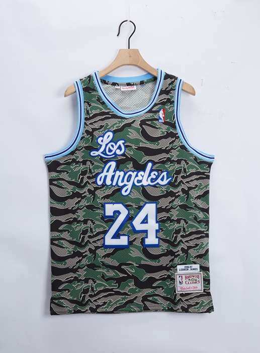 1996/97 Los Angeles Lakers BRYANT #24 Camouflage Classics Basketball Jersey (Stitched)