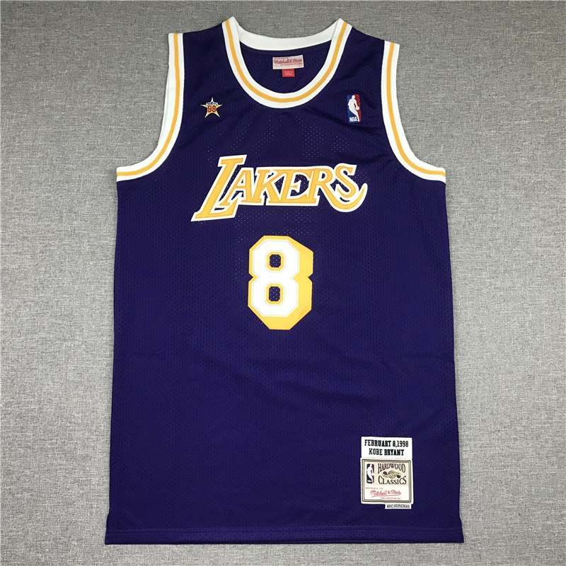 1998 Los Angeles Lakers BRYANT #8 Purple ALL-STAR Classics Basketball Jersey (Stitched)