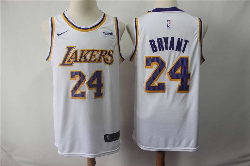 Los Angeles Lakers BRYANT #24 White Basketball Jersey 03 (Stitched)