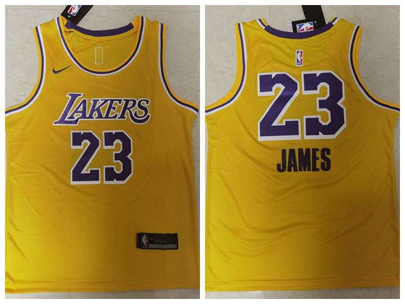 Los Angeles Lakers JAMES #23 Yellow Basketball Jersey 06 (Stitched)