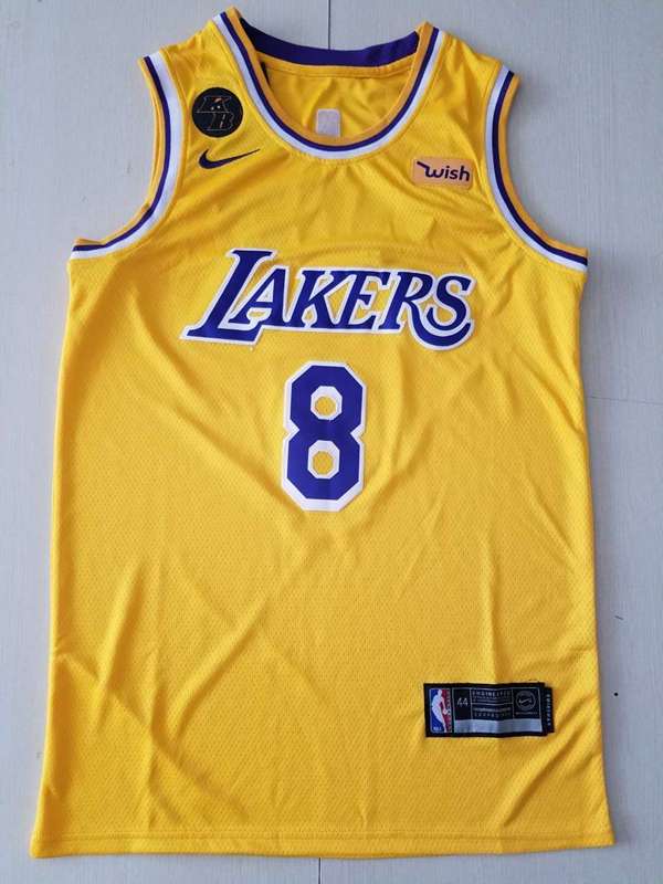 Los Angeles Lakers BRYANT #8 Yellow Basketball Jersey 03 (Stitched)