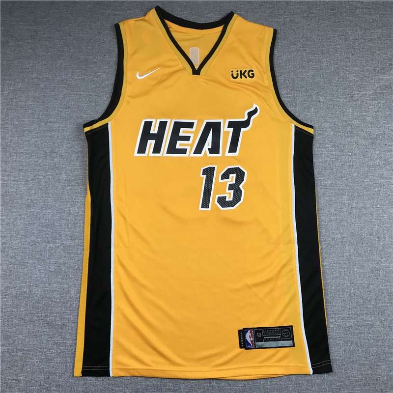 20/21 Miami Heat ADEBAYO #13 Yellow Basketball Jersey (Stitched)