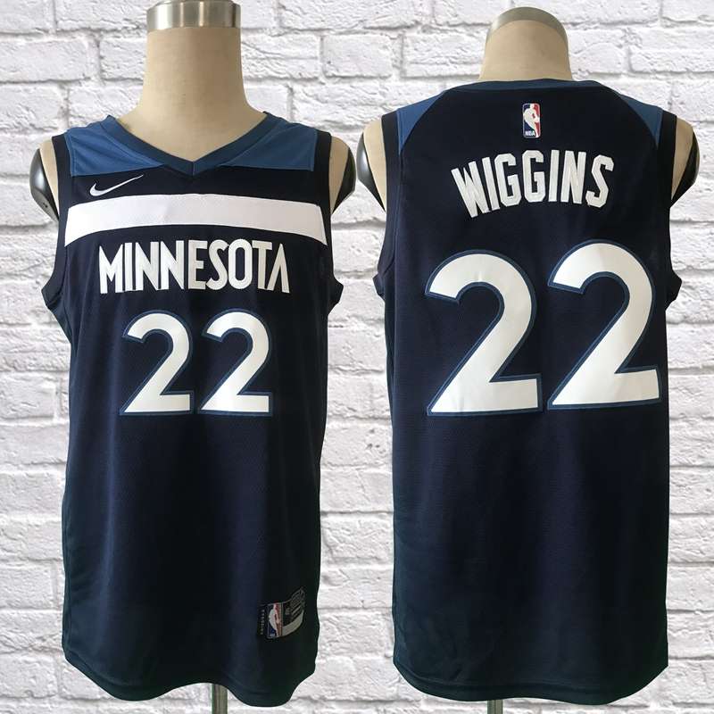 Minnesota Timberwolves WIGGINS #22 Dark Blue Basketball Jersey (Stitched)