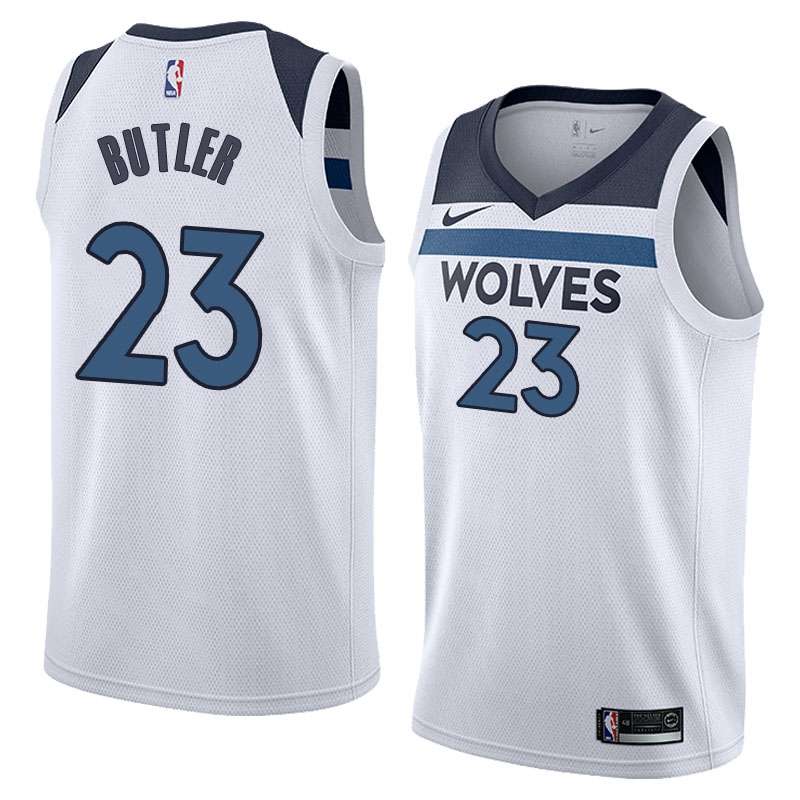 Minnesota Timberwolves BUTLER #23 White Basketball Jersey (Stitched)