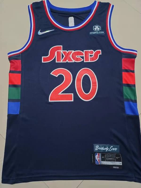 21/22 Philadelphia 76ers NIANG #20 Dark Blue City Basketball Jersey (Stitched)