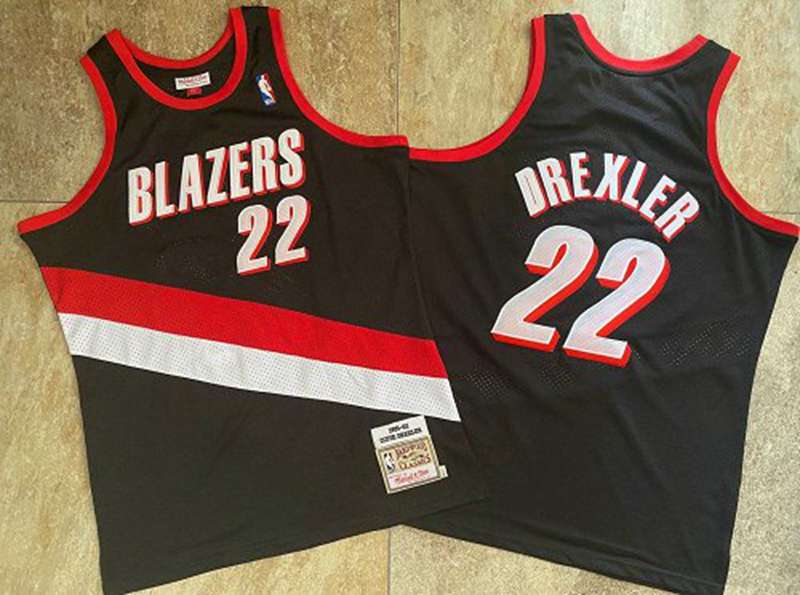 1991/92 Portland Trail Blazers DREXLER #22 Black Classics Basketball Jersey (Closely Stitched)