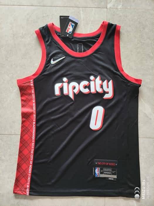 21/22 Portland Trail Blazers LILLARD #0 Black Basketball Jersey (Stitched)