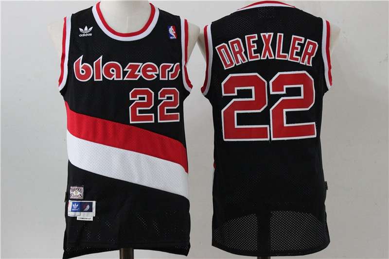 Portland Trail Blazers DREXLER #22 Black Classics Basketball Jersey (Stitched)