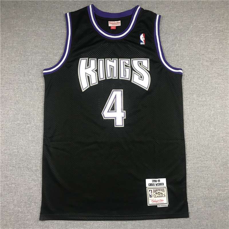 1998/99 Sacramento Kings WEBBER #4 Black Classics Basketball Jersey (Stitched)